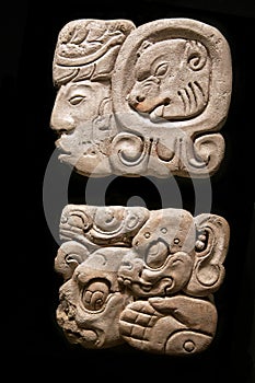 Ancient Mayan hieroglyphs photo