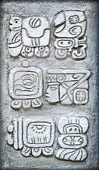 Ancient Mayan hieroglyphs