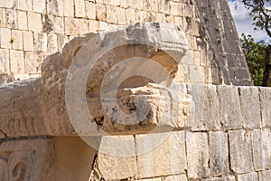 ancient mayan ruin of kukulkan the feathered serpent of chichen itza