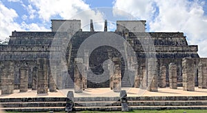 Ancient Mayan ruins near the ocean In Chichenitza Mexico.