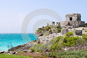 Ancient mayan ruins in Tulum, Mexico photo