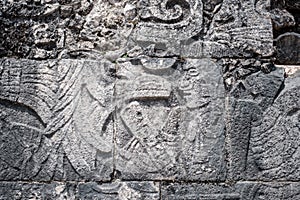 Ancient mayan stone reliefs