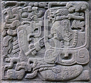 Ancient Mayan stone reliefs