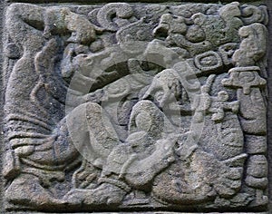 Ancient Mayan stone reliefs