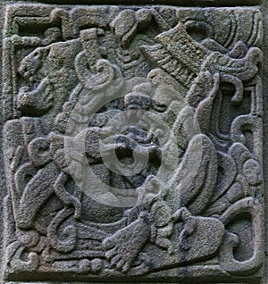 Ancient Mayan stone reliefs
