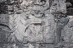 Ancient mayan stone reliefs photo