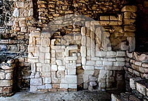 Ancient Mayan wall decorations in Ek Balam