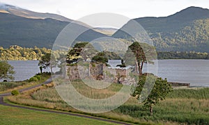 Ancient McCarthy Mor castle on Lake Lough Leane at Killarney on the Ring of Kerry in Ireland