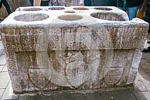 ancient measuring counter in Naples