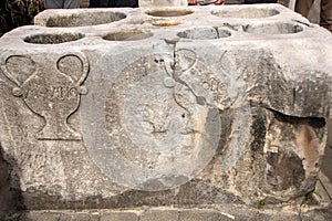 ancient measuring counter in Naples