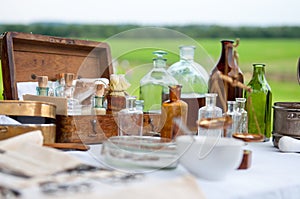 Ancient medical equipment.