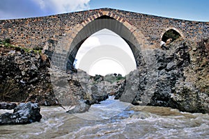 Ancient medieval bridge of Norman age in Sicily