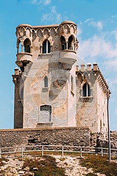 Ancient medieval Castle Tower in Tarifa, Andalusia