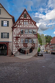 Ancient medieval half timber house