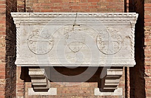Ancient medieval sarcophagus in Venice