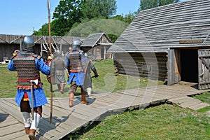 Ancient medieval Slavic warriors.