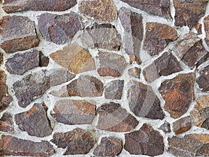 Ancient medieval stone masonry. Texture of a fragment of a wall of an old structure. A background for design and creative work.