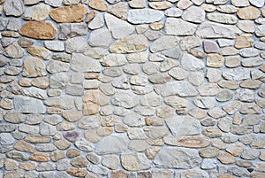 Ancient medieval stone masonry. Texture of a fragment of a wall of an old structure. A background for design and creative work.