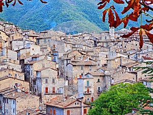 ancient medieval village of Scanno in Abruzzo, Italy