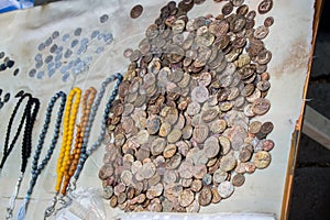 Ancient metal coins collectiion photo