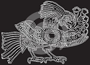 Ancient Mexican tattoo. Set of Aztec labels and elements. Vector set illustration template tattoo.