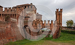 Ancient military fortress Soncino Castle in northern Italy