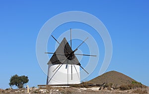 Ancient mill near Las Negras, Andalusia, Spain photo