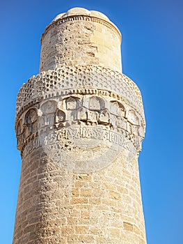 Ancient minaret of Muhammad Mosque in Baku