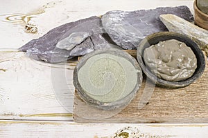 Ancient minerals - green clay powder and mud mask for spa and be