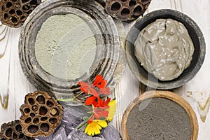 Ancient minerals - green clay powder and mud mask for spa and be