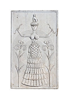 Ancient minoan plaque from Crete island photo