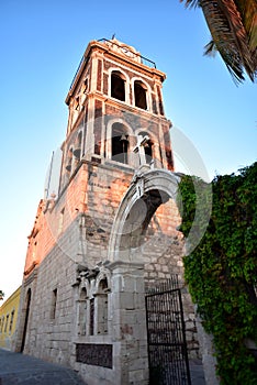 Ancient Mission bell tower in Loreto, Baja California Sur, Mexico