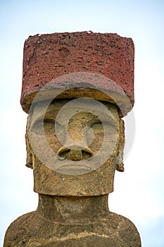 The ancient moai on Easter Island of Chile