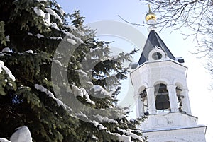 Ancient monastery in Vladimir city, Russia.