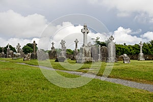 The ancient monastic city of Clonmacnoise in Ireland