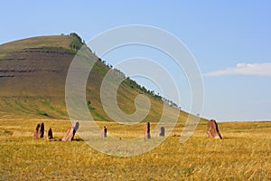 Ancient monuments of Khakassia. Variant two. photo