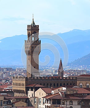 Ancient Monumet called PALAZZO VECCHIO in Florence In Italy photo