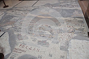 Ancient mosaic map of Jerusalem