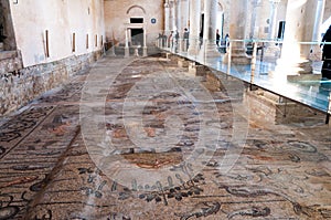 Ancient mosaics inside Basilica di Aquileia