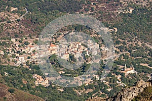 Mountain village of Ville di Paraso in Corsica photo