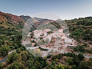 Mountain village of Ville di Paraso in Corsica photo