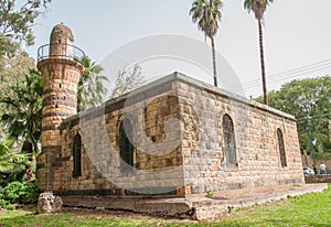 Ancient mozeum of Kiryat Shmona in Israel, in public park