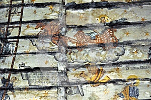 Ancient Mural Fresco in Romania