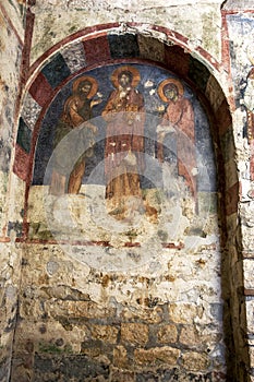 An ancient mural on the interior wall of the Church of St Nicholas in Demre in Turkey.