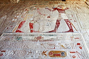 Wall Paintings in Queen Hatshepsut Temple Valley of the Kings Luxor Egypt