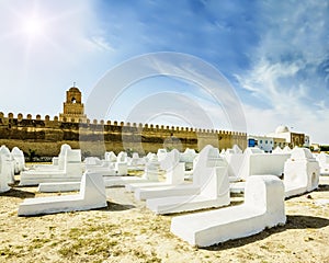 The ancient Muslim cemetery across from the mosque in Kairouan