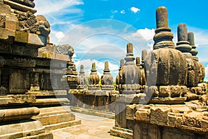 Ancient mystical old Hindu Prambanan temple near Yogyakarta, Java island Indonesia