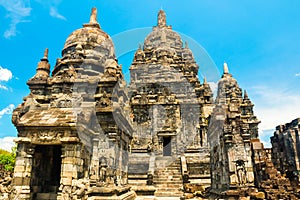 Ancient mystical old Hindu Prambanan temple near Yogyakarta, Java island Indonesia