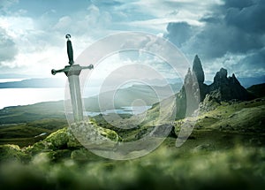 Ancient Mythical Sword Background