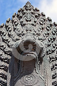 Ancient Naga Statue Siem Reap Cambodia